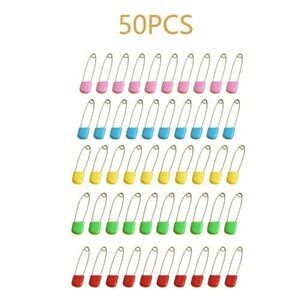 Stainless Steel Diaper‎ Pins with Safe Locking Closures Heavy Duty - Mix/50 CT